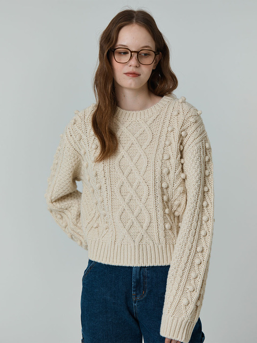 Grandma bell alpaca knit (Ivory)