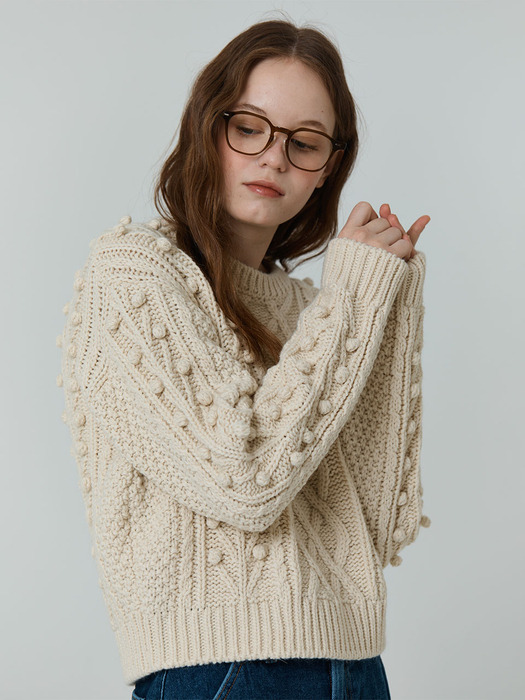 Grandma bell alpaca knit (Ivory)