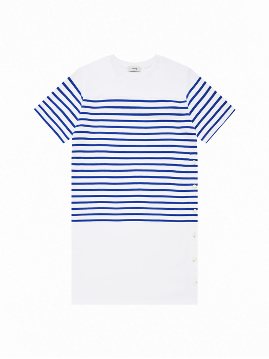 A STRIPE BUTTON DRESS_WHITE