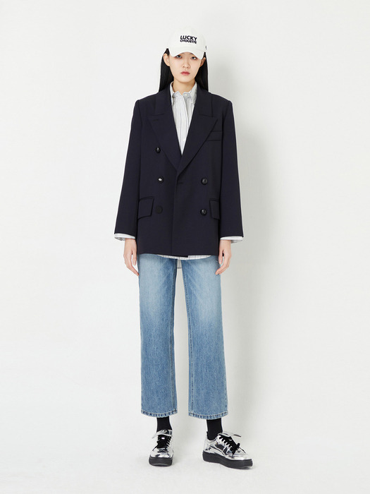 Wool Blended Solid Double Jacket_LFJAS24115NYD