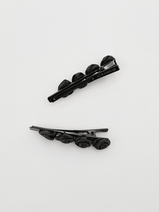 [2SET] black rose hair pin