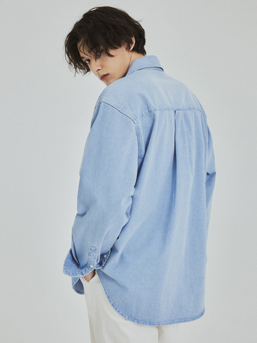 Soft-Touch Washed Denim Shirt(3color)