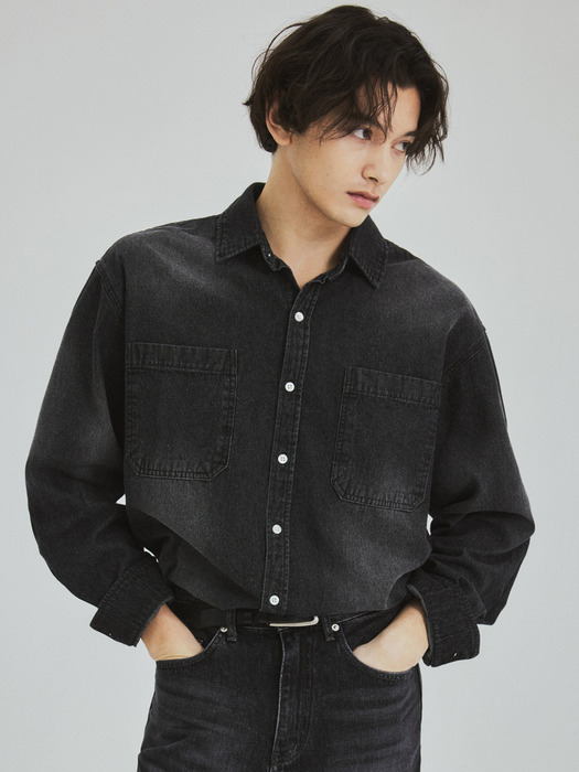 Soft-Touch Washed Denim Shirt(3color)