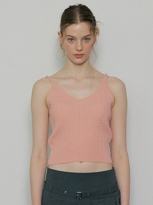 [cashmere] 182 melting sleeveless knit (peach fuzz)