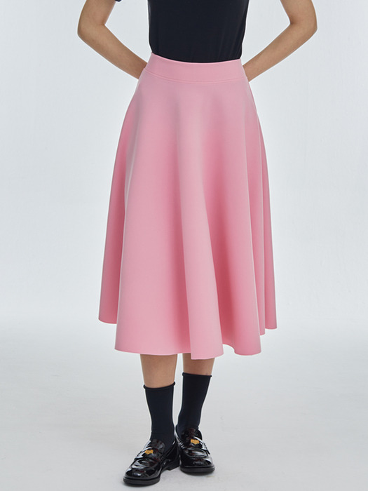 Flare Span Long Skirt [Pink]