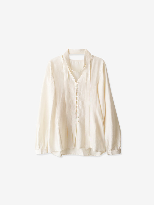 twinkle scarf blouse_cream