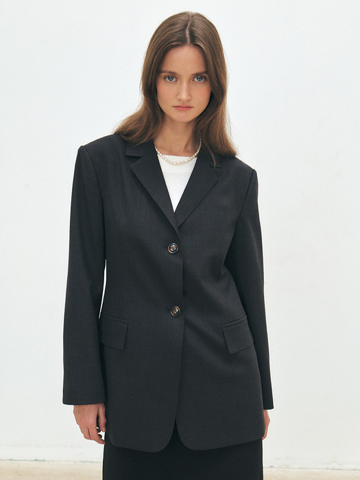 TFS WOOL TWO BUTTON LINE BLAZER_2COLORS