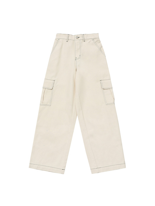 IVORY COLOR CARGO PANTS