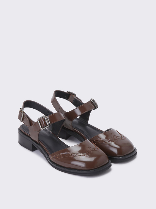 [김나영 착용] Oxford casual sandal(brown)_DG2DS24005BRN