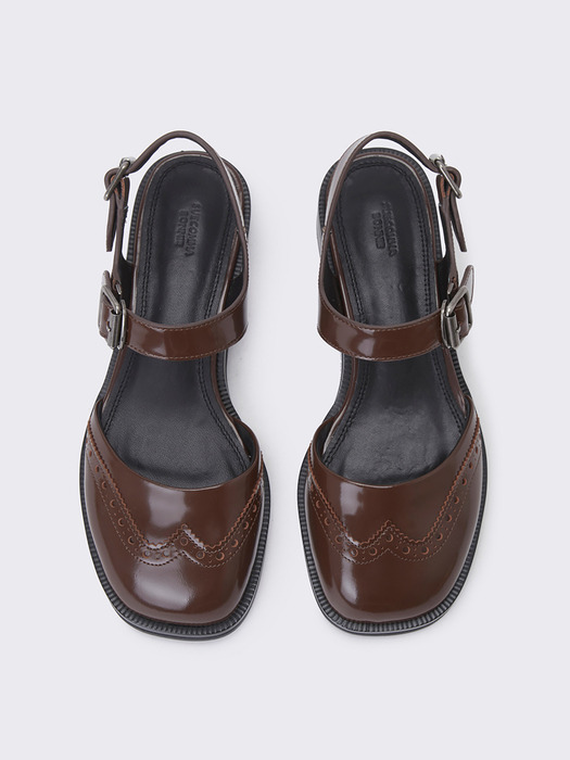 [김나영 착용] Oxford casual sandal(brown)_DG2DS24005BRN