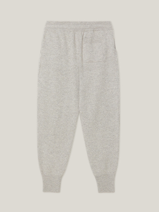 Cashmere 100% Jimena Jogger Knit Pants (Light Heather Grey)