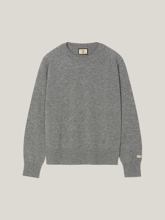 Cashmere 100% Alma Essential Pullover (Ash Grey)