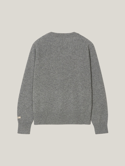 Cashmere 100% Alma Essential Pullover (Ash Grey)