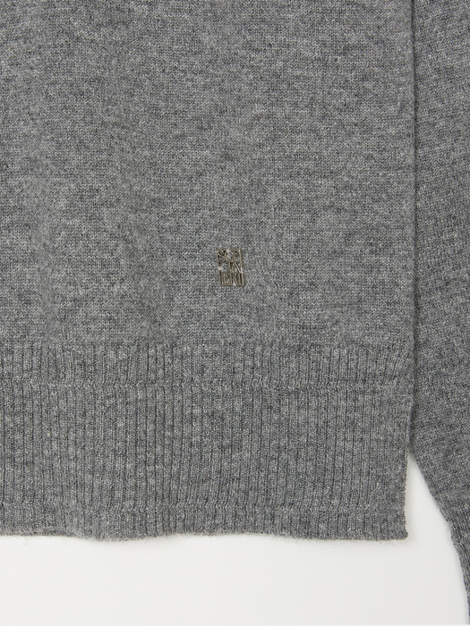 Cashmere 100% Alma Essential Pullover (Ash Grey)