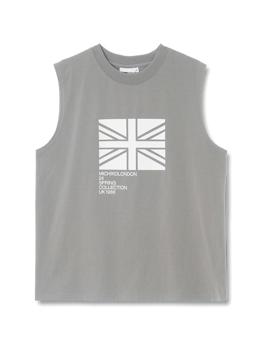 UNION JACK SLEEVELESS TOP GRAY_UNISEX