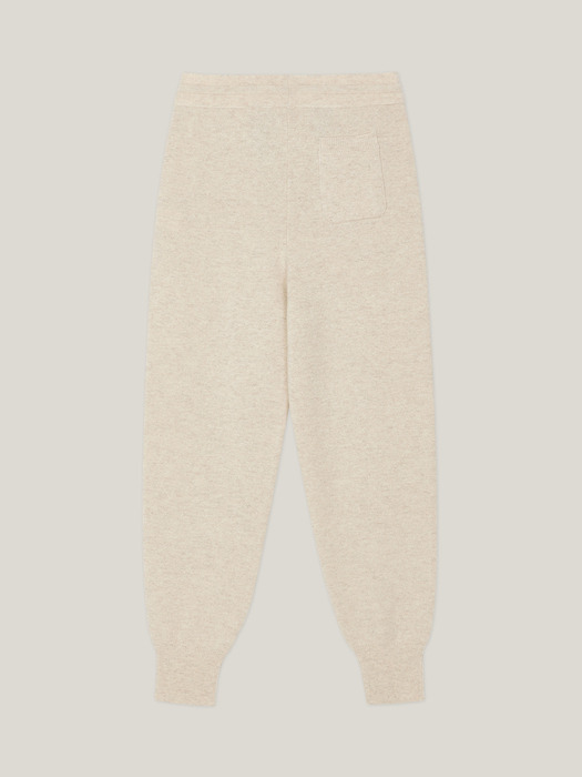 Cashmere 100% Jamie Jogger Knit Pants (Custard Ivory)