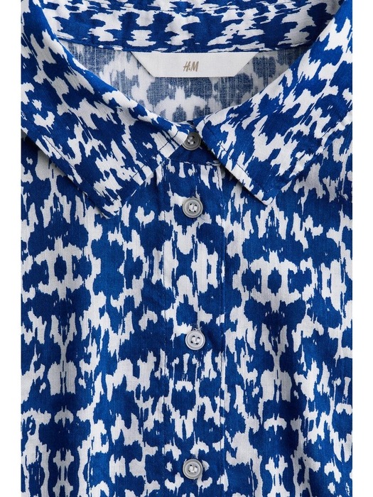 티어드 셔츠 드레스 브라이트 블루/패턴 1221726002