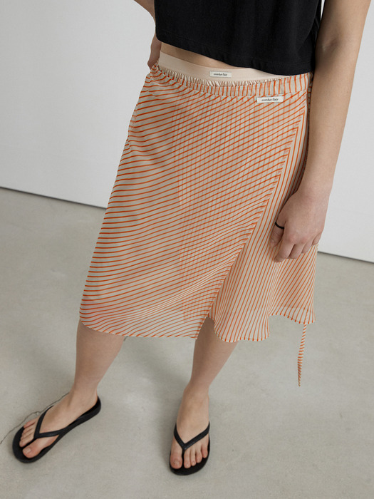 STRIPE WRAP SKIRT_YELLOW