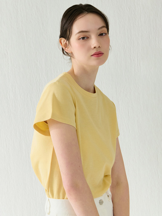 SEMI CROP T-SHIRT YELLOW