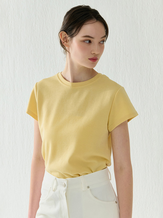 SEMI CROP T-SHIRT YELLOW