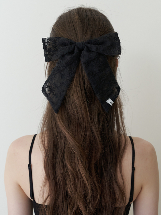 floria embroidery ribbon pin - black