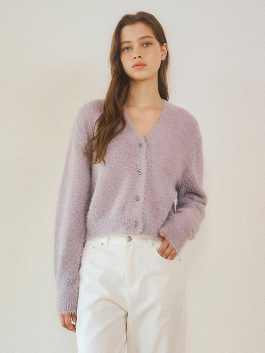 W/Always Crop Hairy Knit Cardigan 3color