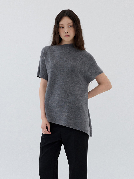 UNBALNCED KNIT TOP_GREY