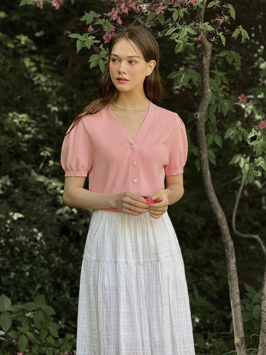 Lautre Ambre shine Pink knit cardigan