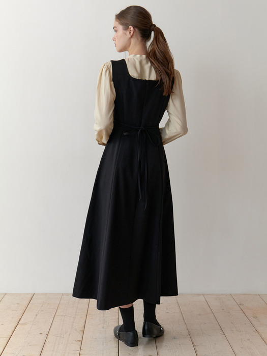 Dairy ribbon dress (black)