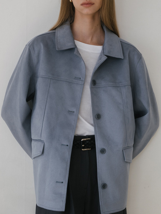 Suede jacket_blue grey