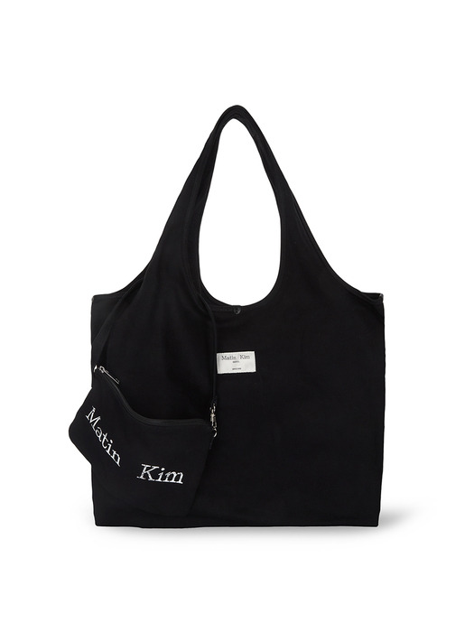 MATIN CRACKED LOGO ECOBAG IN BLACK