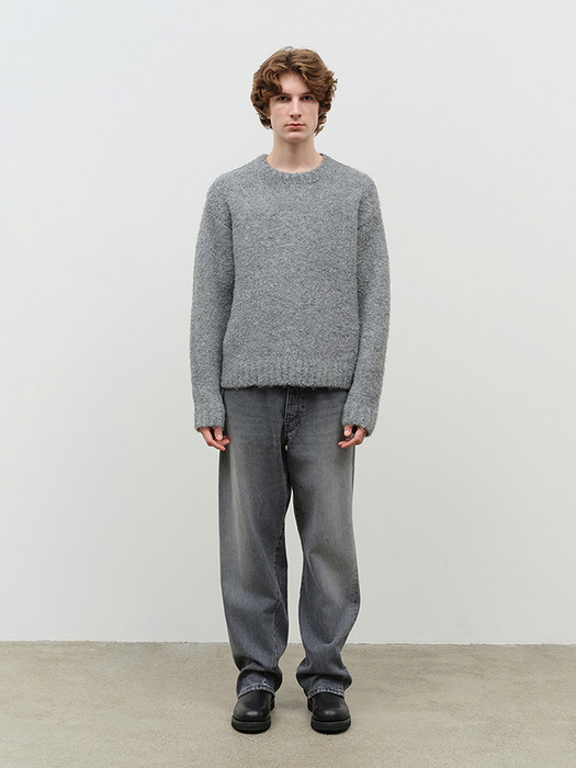 UNISEX CLOUD BOUCLE SWEATER MELANGE GREY_M_UDSW4D127G2