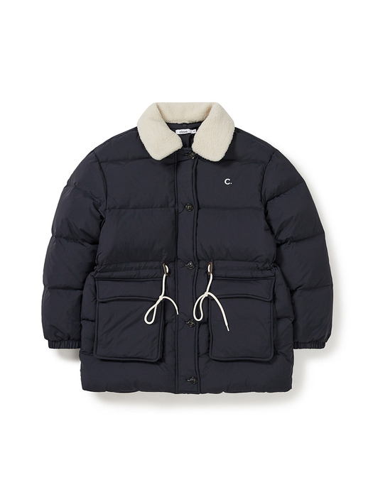 [24FW clove] Collar Goose Down Jacket (Dark Navy)