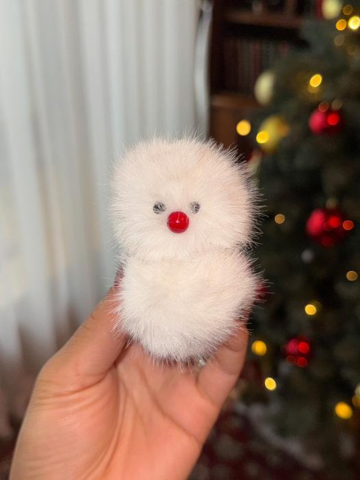 플러피 스노우맨 키링 (FLUFFY SNOWMAN KEYRING)