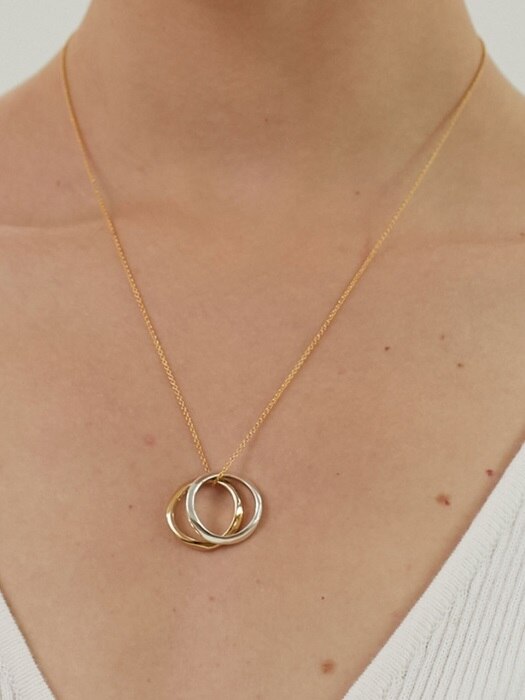 Bent Two-Ring Necklace