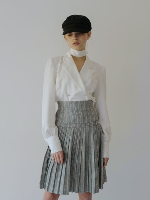 Midi pleats skirt (Stripe)