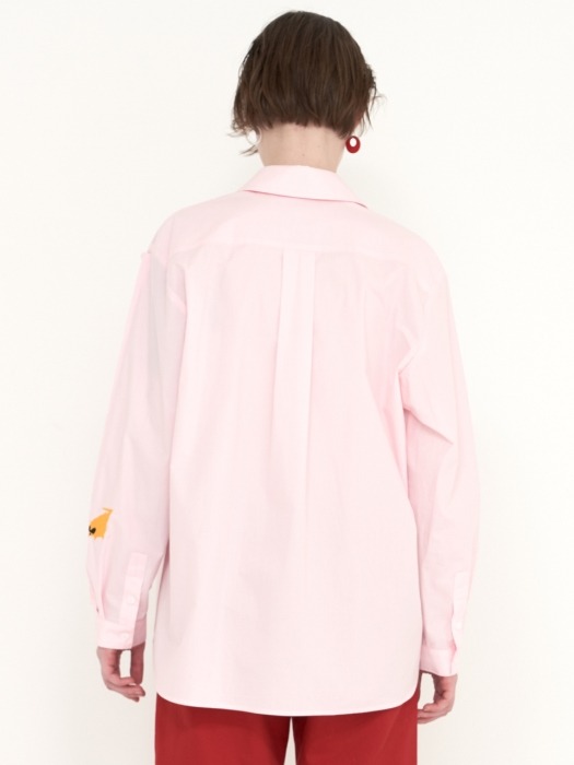 BUTTON 디테일 셔츠/핑크