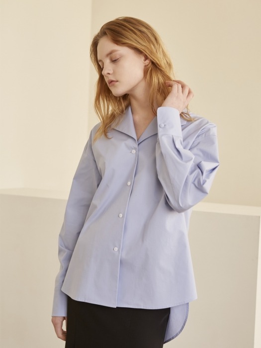 19SS SHAWL COLLAR SHIRT SKY