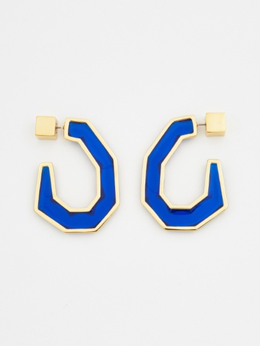 Clear Septangular Earrings_Blue