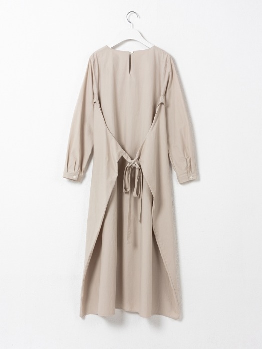 2Way Twist Long One-piece Gray-beige