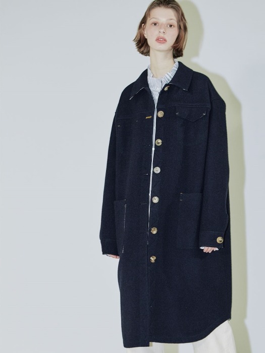 Clo loose casual coat /navy     
