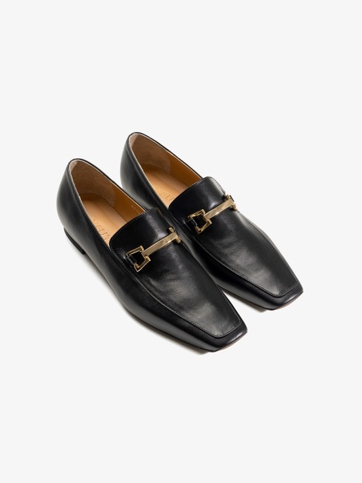 20mm Bronze Minimal Loafer Shoes (Black)