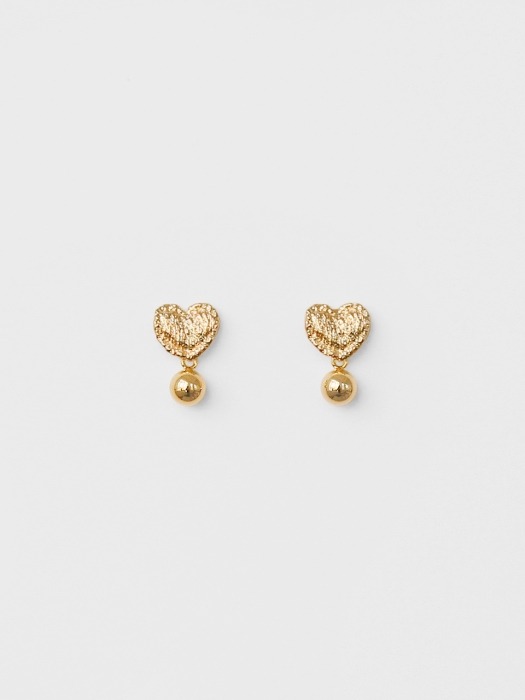 lace heart ball earrings (2colors)