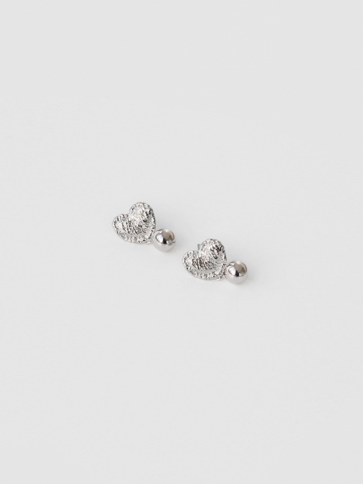 lace heart ball earrings (2colors)