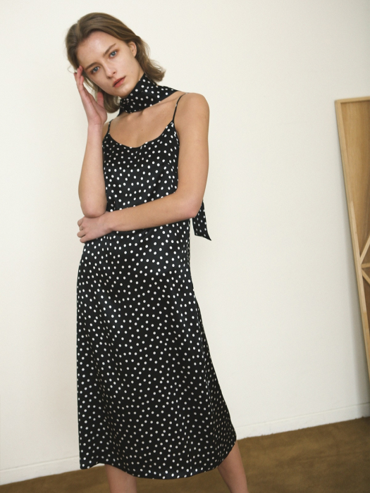 DOTTY SILK POLKADOT SLIP DRESS