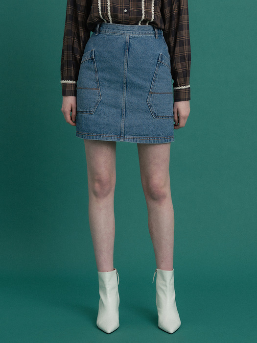 monts 1053 pockt denim mini skirt (light blue) 