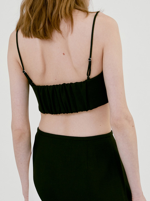 GATHERED BUSTIER TOP (BLACK)
