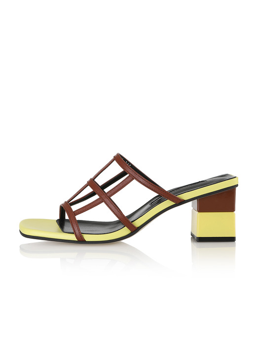 Waffle Sandals / 20SS-S431 Baby yellow+Brick brown