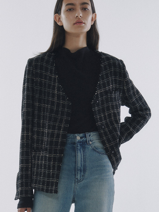 Line Tweed Jacket Black