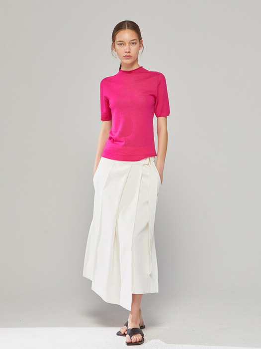 DEMERE LINEN BLENDED WRAP SKIRT (IVORY)